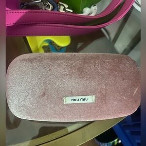 Miu Miu Dusty Pink Velvet Sunglasses Case